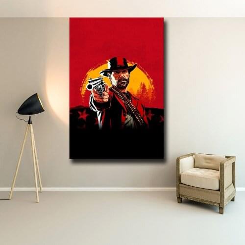 Red Dead Redemption 2 Game Canvas Poster Wall Art Print Painting Wallpaper Decorative Cuadros Wall Picture for Living Room