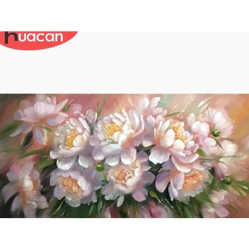 HUACAN Diamond Mosaic Flower Picture Of Rhinestone Peony 5D DIY Embroidery Diamond Painting Flowers Full Drill Square