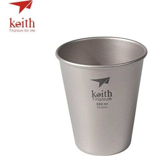 Keith Pure Titanium Beer Mugs Drinkware Outdoor Camping Colored Titanium Coffee Cups Ultralight Travel Mug 350ml 450ml 40g 45g