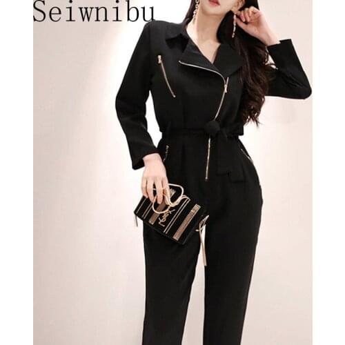 Fashion women new arrival casual comfortable jumpsuit vintage work style temperament wild trend high quality black romper