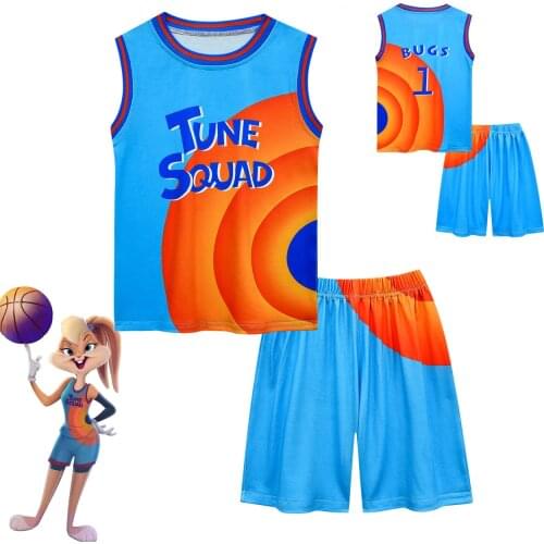 Space Jam 2 Kids Clothes for Boys Girls Tune Squad Cosplay Children Sleeveless Vest T-shirt + Pants Sets Basketball Sports Suit