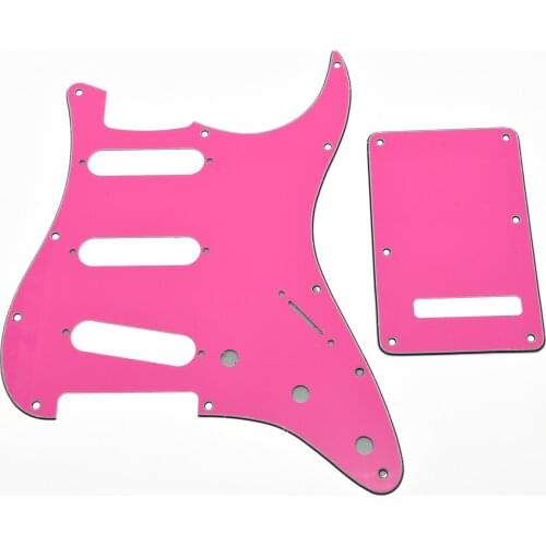 Red Pink ST Style SSS Guitar Pickguard,Trem Cover,Screws Fits For Strat
