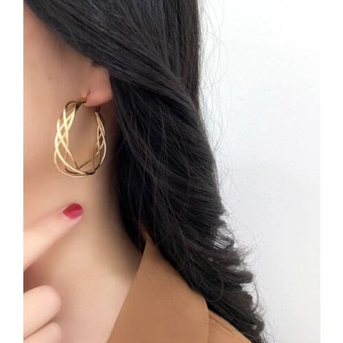 Summer new style personality creative geometric circle earrings luxury fashion casual dance party earrings for women