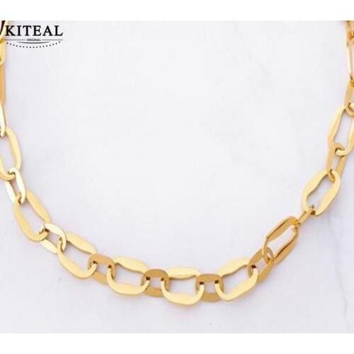 KITEAL Hot Sale Gold color Maiden Clavicle Chain Irregular size of personality vintage necklace Costume Jewellery