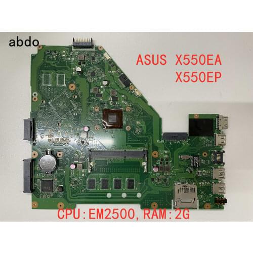 X550EA Laptop motherboard For Asus X550EA X550EP X550E X552E Test original mainboard 2G RAM EM2500-CPU