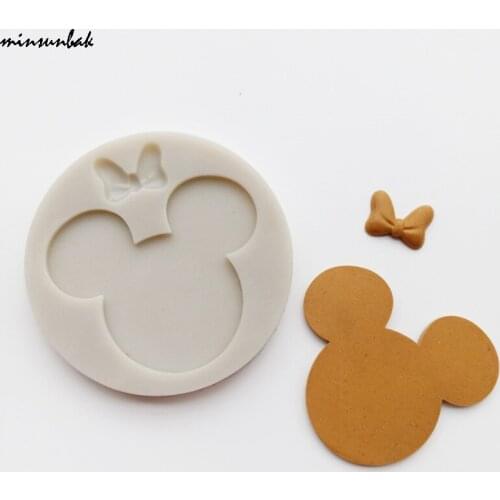 Minsunbak Cartoon Mouse Bear Chocolate Silicone Mold Fondant Cake Decoration Tools