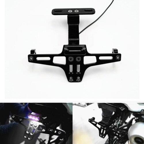 Motorcycle CNC License Plate Holder Bracket LED Rear Light Fender Eliminator Set