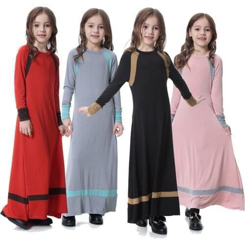 Muslim Girl Dress Winter Autumn Thick Warm Long Dress Age For 4-14 Years Teenage Girls Children Clothes Knit Frocks Kids Dresses