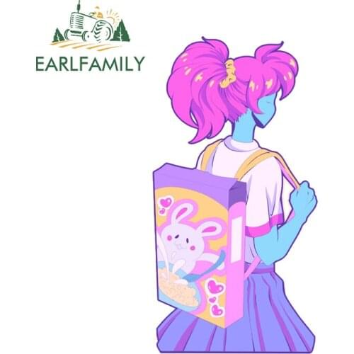 EARLFAMILY 13cm x 7cm For Cereal Girl Personality Car Sticker Sunscreen Auto Laptop Windows Decal Scratch-Proof Car Assessoires