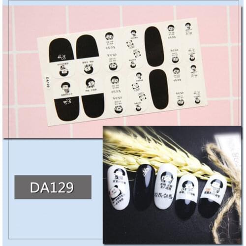 Recuerdame Mixed Designs Character Nail Art Stickers 14tips/sheet Summer Style Full Cover Nail Vinyls Decals Manicure Nail Wraps