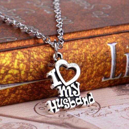 Heart Pendant Necklace I Love My Husband Jewelry Necklace Husband And Wife Lovers Couples Trendy Romantic Valentines Day Gift