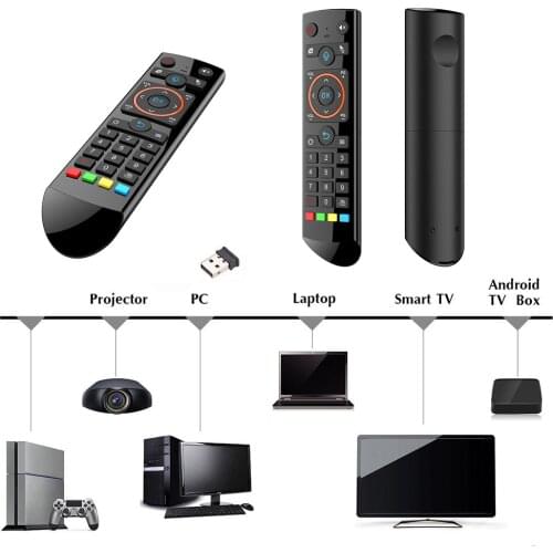Q2 Smart TV Backlight Remote Control IR Learning 2.4GHz RF Wireless Remote Controller for Computer Android TV Box