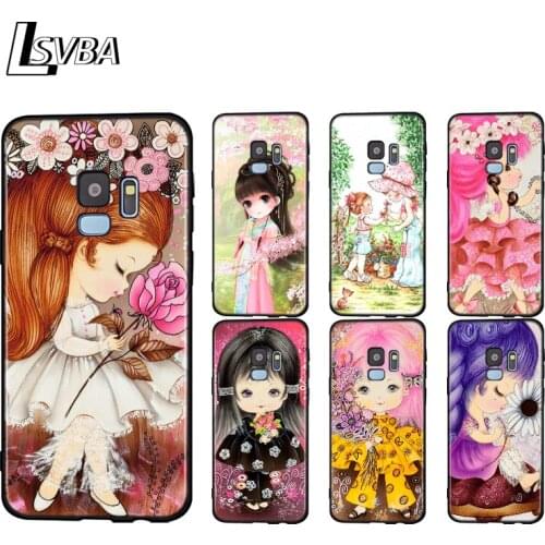 Silicone Cover Little Girl And Flowers For Samsung Galaxy A9 A8 A7 A6 A6S A8S Plus A5 A3 Star 2018 2017 2016 Phone Case