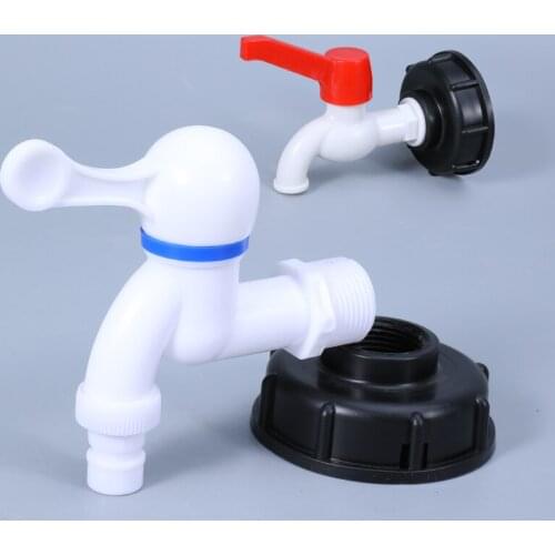 Water Tank Outlet Connector 60mm Coarse thread to 1/2'' 3/4'' Hose Fittings Lengthened Garden drain fittings High Quality