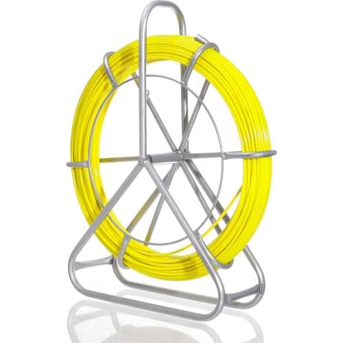 100M Cable Puller Fish Tape Fiberglass Electric Cable Guide Wire Rope Flywheel Puller Metal Wall Wire Conduit 6mm Diameter 4.6T