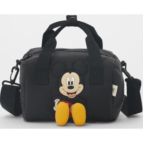 New Disney Mickey Mouse Cartoon Girl Handbag Children Storage Bag Girls Cartoon Mickey Minnie Mouse Bowling Bag Shoulder Bags