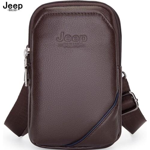 JEEP BULUO Men Messenger Bags Multi-function Small Sling Chest Bag Legs Waist Bag For Man New Fashion Casual Crossbody