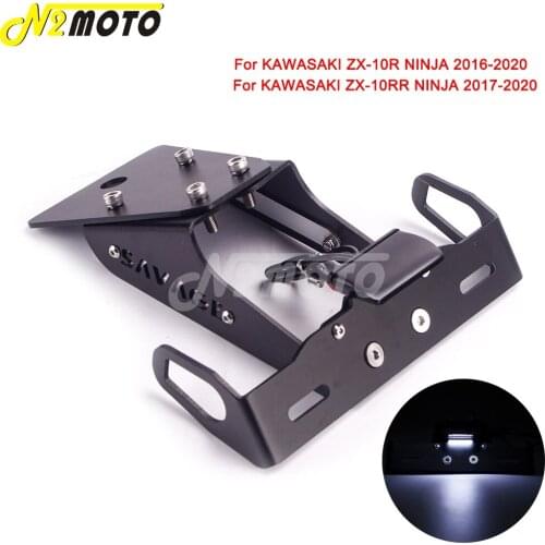 Motorcycle LED CNC License Plate Light Tail Tidy Eliminator Kit Bracket Rear Fender for KAWASAKI NINJA ZX-10R ZX-10RR 2016-2020