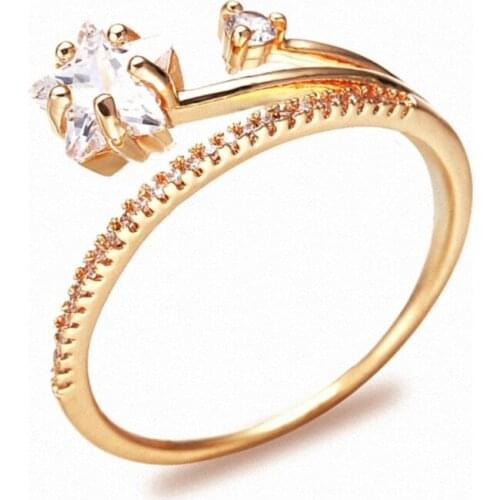 TRACYSWING Real AAA Zirconia Rose gold Color Fashion Star Zirconia Rings for Women Anti Allergies 97599r