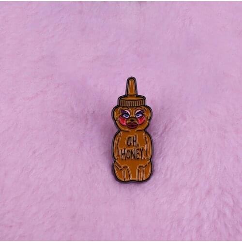 Trixie Mattel inspire oh honey bear pin cute RuPauls Drag Race art jewelry