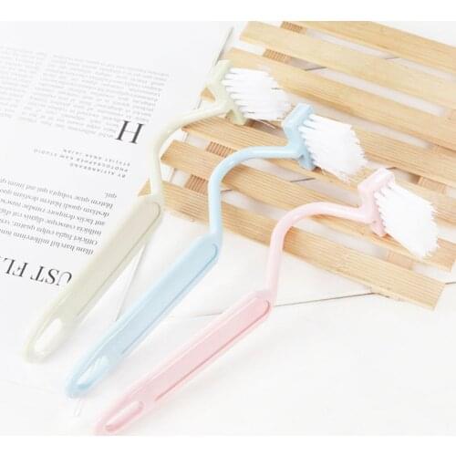 Toilet Rim Edge Brush Bow Curved Flush Passage Brush Bathroom Cleaning Supplies