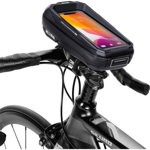 Bike Phone Mount Bag Front Handlebar Phone Bag With Touch Screen EVA Rainproof Hard Shell Handlebar Bag Cycling Accessories