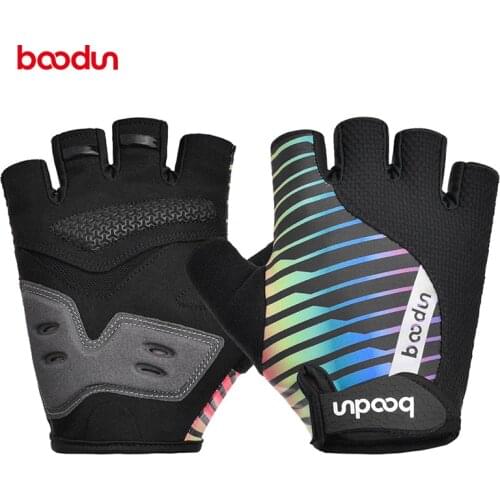 Boodun Breathable Cycling Gloves Half Finger Fitness Gloves Men Women Shock Absorption Bike Gloves Non-slip Bicycle Gloves