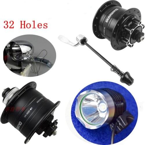Bike Front Bearing Dynamo 6V 3W 32Holes Power generation with Led Head Lamp Alloy Bicycle Part 2020