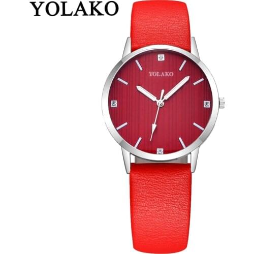 YOLAKO Mode Einfache Gradienten Zifferblatt Mit Diamant Gürtel Damen Quarzuhr frauen