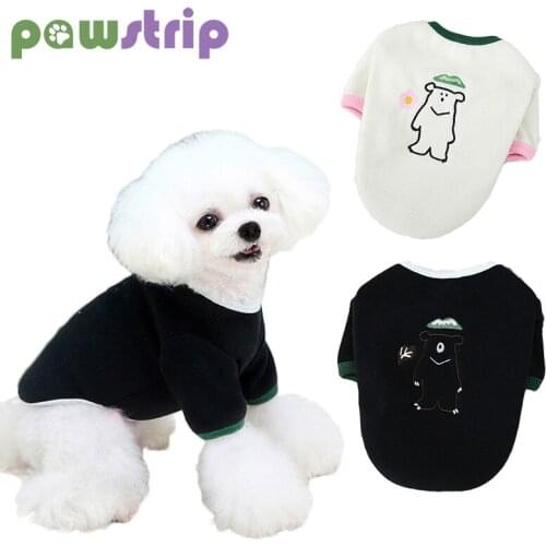 Autumn Winter Fleece Pet Dog Clothes Cute Bear Print Dog Coat Warm Pet Clothes for Bichon Poodle Teddy Pullover Puppy Clothing