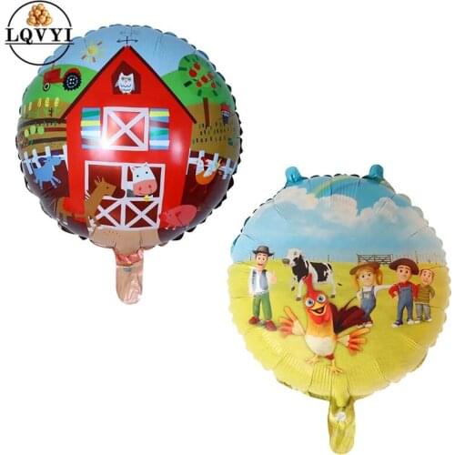 10pcs 18'' Cartoon Farm Balloon Childrens holiday Party Decoration Globos farm Animals Helium Balloons Kids Toys photo props