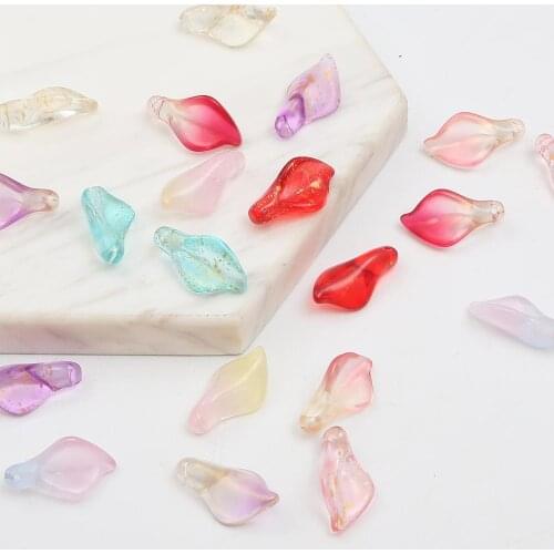 10pcs Calla Lily Shape Lampwork Beads Shape Glass Beads For Jewelry Making Bracelet Handmade DIY Accessories