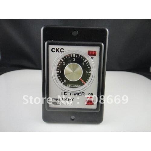 12VDC power on delay timer time relay 0-6 seconds panel installation AH2-Y