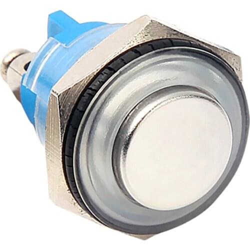 16mm Red Plastic Shell Momentary Switch with 3A/12~250V SPST 1NO 2 Screw Terminal Push Start Button