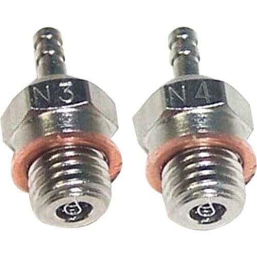 2Set N3 /N4 Hot Glow Plug Spark For HSP 70117 1/10 1/8 RC Buggy Truck Vertex SH Nitro Engine Parts