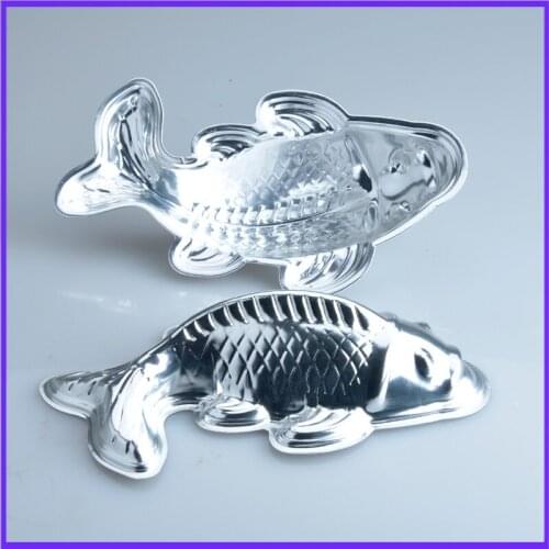 2pcs Chinese Style 3-Dimensional Small Aluminum Carp Cake Mould Niangao Pudding Mold Baking Tool