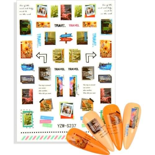 2021 NEW Arrival Manicure Letter Flower Stamp Design Slider Decal for Nails Inscription Nail Art Decoration Adhesive Sticker Tip