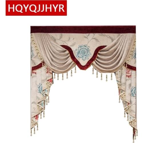24 Styles European High Quality Valance For Living Room, Bedroom Hotel Curtain Window Top Can Be Customized Valance Size