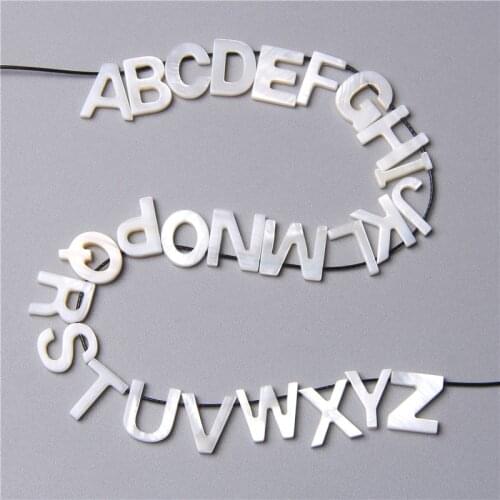 26 Letter Beads Shell Alphabet A-Z Charm Natural Mother of Pearl For Necklace Bracelet Earrings DIY Handmade Jewelry Accessories