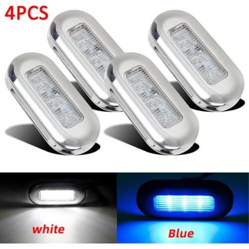 3 LED 12V Boat Stair Deck Side Marker Light 4Pcs Indicator Turn Signal Lighting Taillights For Marine Yacht RV Campers Trailer