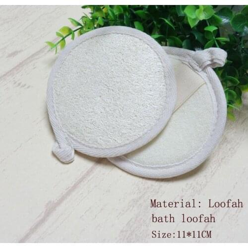 500pcs 11*11cm Round Shape Natural Loofah Pad Back Scrubber Loofah Sponge Bath Shower Face Body Exfoliator Bath Scrubber SN1483
