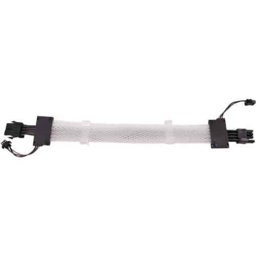 8 Pin RGB Extension Power Supply Sleeved Cable PSU Sleeved Cable with Lighting Controller 5V 3Pin ARGB Sync Power Cord