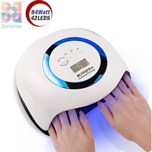 84W Nail Lamp 42 LED UV Lamp Beads Cured For Acrylic Nails Professional Gel Nails Dryer With Intelligent Sensor Nail Salon Tools