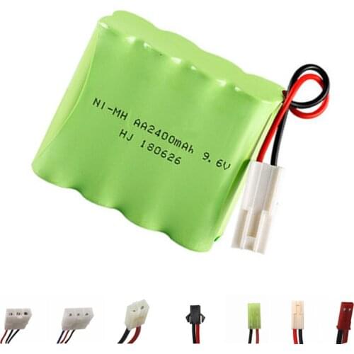 9.6v 2400mah Ni-MH Battery For Rc toy Car Boat Gun Tanks Trains Robot NiMH AA 700mah 9.6v Rechargeable Battery 1Pcs for rc boat