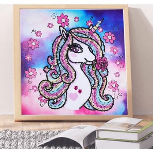 Diamond painting Cartoon Unicorn Pony alien Cross Stitch Rhinestone Embroidery Home kids room Decor sticker poster