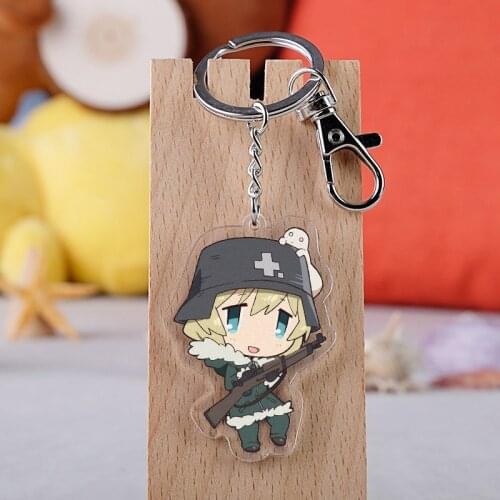 Anime Girls Last Tour Keychain Cartoon Figure Shoujo Shuumatsu Ryokou Acrylic Pendent Keyring