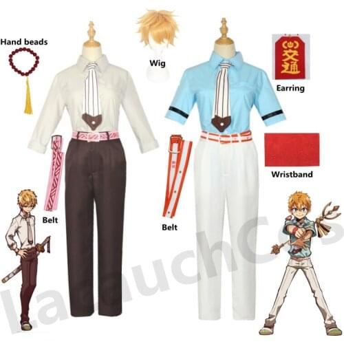 Anime Cosplay Toilet-bound Hanako-Kun Minamoto Kou Wig Halloween Costume Men women op Shirt Pants Accessories Props