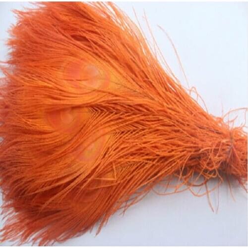 Free shipping 100 PCS orange dyed peacock feather 10-12 inch / 25 to 30 cm peacock feathers for wedding decorations