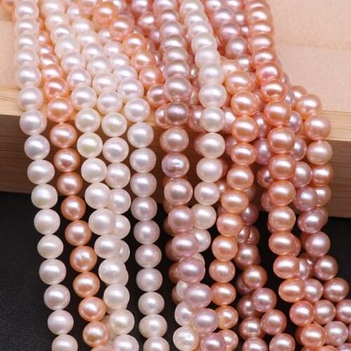 5-10mm Natural Freshwater Pearl Beads Near Round Shape Beads For Jewelry Making Earring DIY Charm Necklaces Bracelets Women Gift