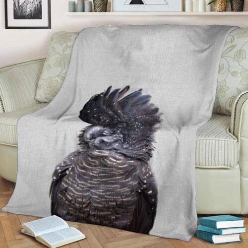Black Cockatoo Colorful Flannel Throw Blanket 3D Printed Keep Warm Sofa Child Blanket Home Decor Textiles Dream Family Gift